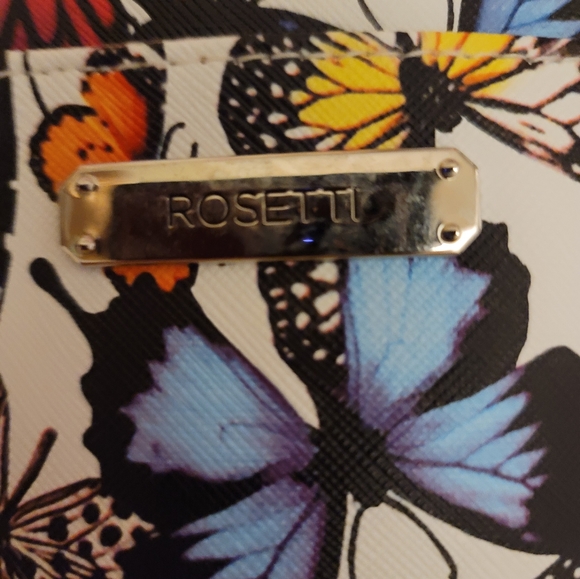 NEW NO TAGS "ROSETTI" LEATHER SMALL SATCHELL W/BUTTERFLY COLORFUL ART - Picture 8 of 9